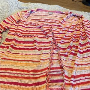 Chico's Colorful Striped Knit cardigan